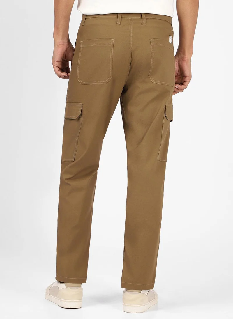 Urbano Fashion  Urbano Fashion Men's Khaki Regular Fit Solid Cargo Chino Pant With 6 Pockets for Men | Best Price UAE